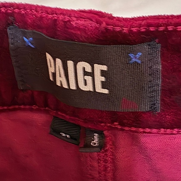 Paige Cindy red velvet jeans EUC 31 - Picture 2 of 7